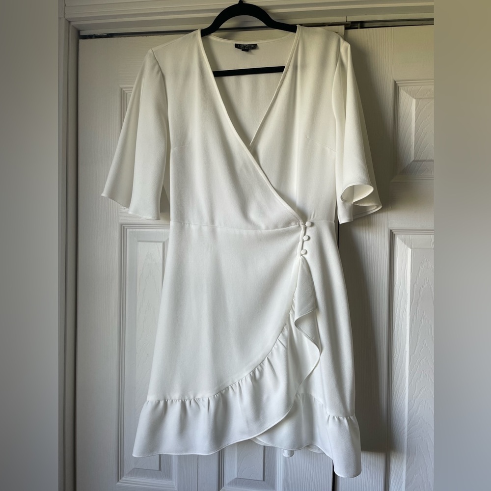 Topshop Ruffle Mini Wrap Dress